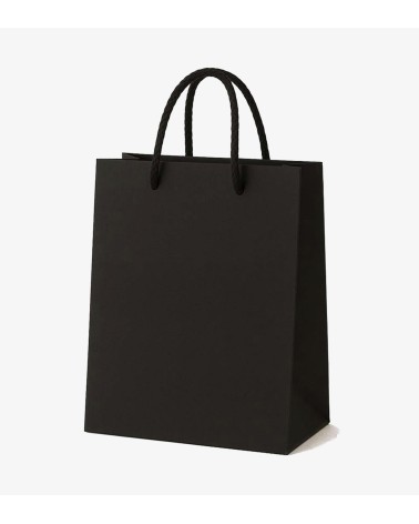Sacs papier personnalisés luxe noir grand format vierge Antarell en papier premium avec anses cordon