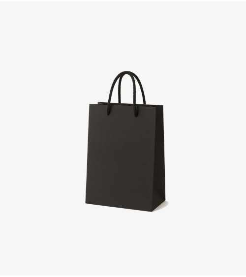 Sacs papier personnalisés noir petit format vierge Antarell en papier premium avec anses cordon