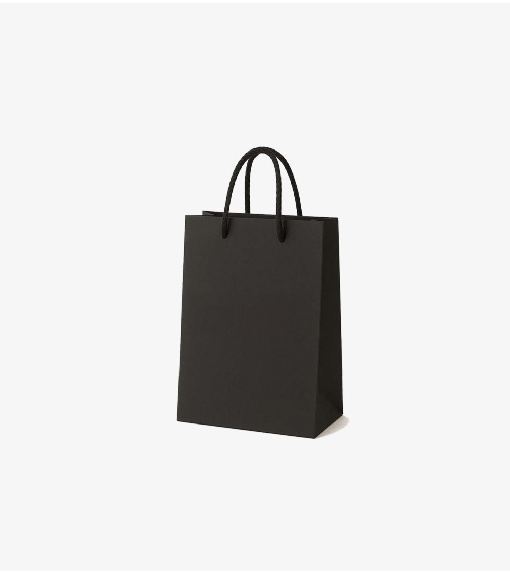 Sacs papier personnalisés noir petit format vierge Antarell en papier premium avec anses cordon Sacs papier personnalisés noir petit format vierge Antarell en papier premium avec anses cordon