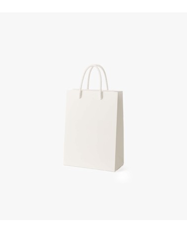 Sac cadeau blanc petit format vierge Antarell en papier premium avec anses cordon