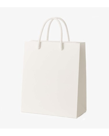 Sac cadeau blanc grand format vierge Antarell en papier premium avec anses cordon