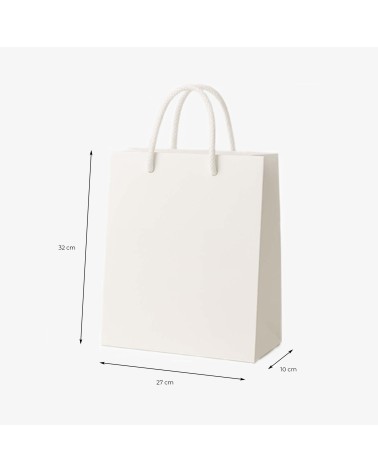 Sac cadeau blanc grand format Antarell solide et réutilisable pour coffrets et vêtements