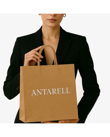 Sac cadeau camel grand format Antarell personnalisé argenté idéal pour un événement important