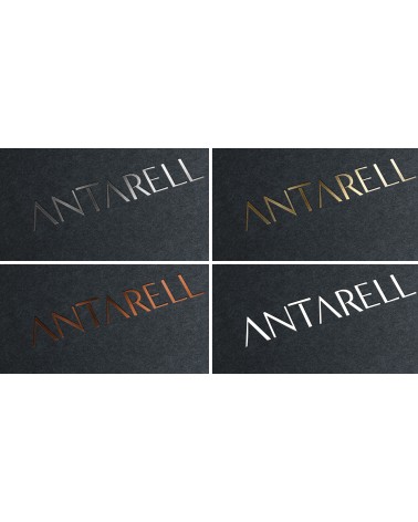 Sacs papier personnalisés noir ANTARELL, marquage à chaud or, argent, cuivre ou blanche