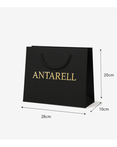 Dimensions sac papier noir horizontal grand format, hauteur - largeur - profondeur pour usage boutique