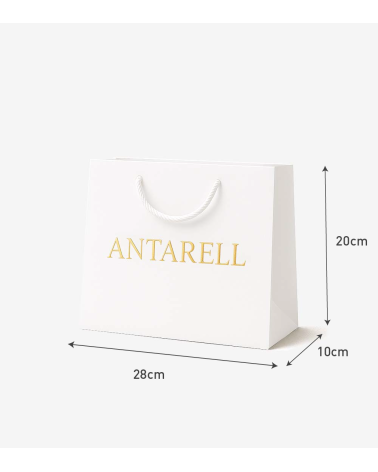 Sac Papier Luxe Blanc PERSONNALISABLE pour Boutique L28 x H20 x P10 cm (Medium) – Dorure Logo