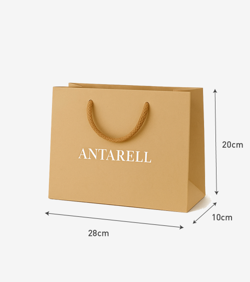 Sac Papier Luxe Camel PERSONNALISABLE pour Boutique L28 x H20 x P10 cm (Medium) – Dorure Logo