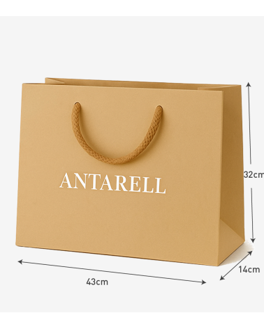 Sac Papier Luxe Camel PERSONNALISABLE pour Boutique L43 x H32 x P14 cm (XXL) – Dorure Logo