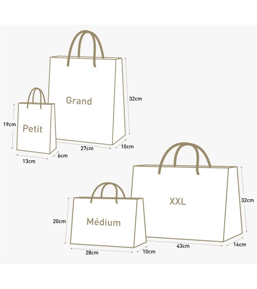 Sacs papier personnalisés luxe noir grand format vierge Antarell en papier premium avec anses cordon