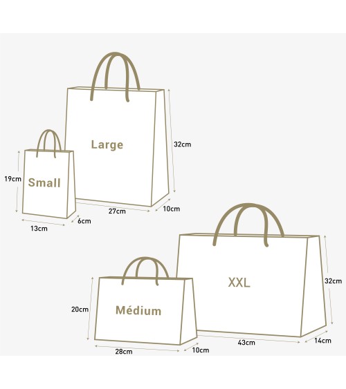 Sacs papier personnalisés luxe noir grand format vierge Antarell en papier premium avec anses cordon