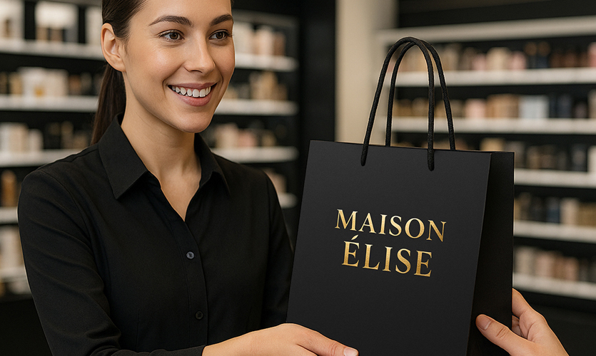 Sacs Papier Luxe Personnalisables Noir